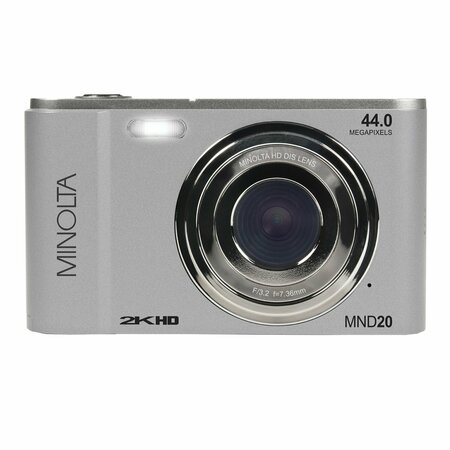 MINOLTA MND20 16x Digital Zoom 44 MP/2.7K Quad HD Digital Camera Silver MND20-S